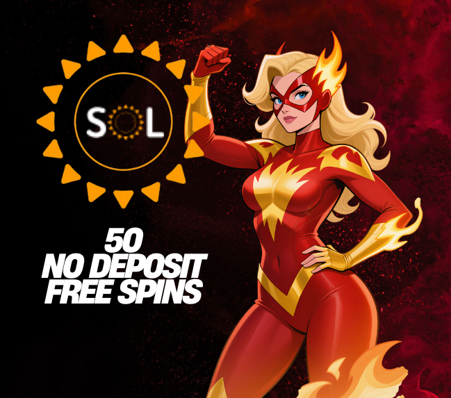 SOL CASINO 50 NO DEPOSIT FREE SPINS! BONUS CODE: SPIN50