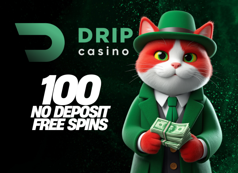 DRIP CASINO 100 NO DEPOSIT FREE SPINS! BONUS CODE: SPINS100