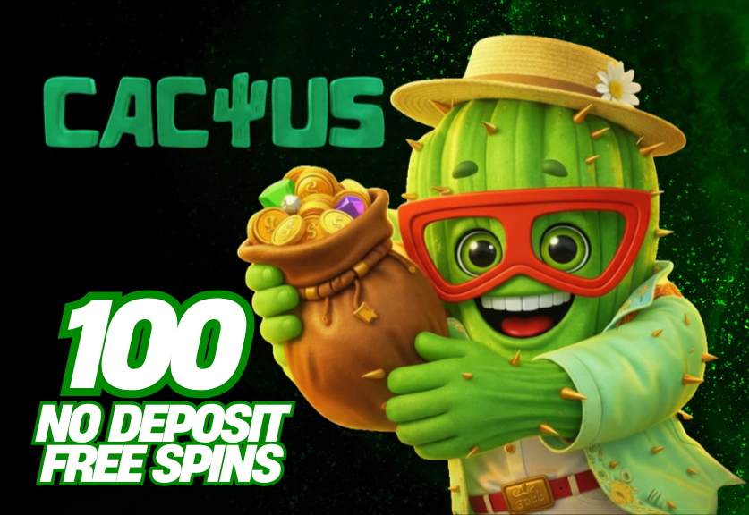 CACTUS CASINO 100 NO DEPOSIT FREE SPINS! CODE: SPINCACT8